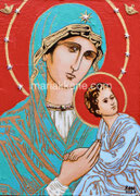 Madonna and Child ©2025, Dimensions: 5" w x 7" h, Acrylic on Wood, Private Collector 