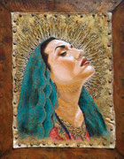 Green Madonna ©2015, Acrylic on Canvas, Dimensions 18" w x 24" h, Private Collector