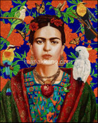 Frida: In the Garden of Memories II ©2024, Dimensions: 16" w  x 20" h, Acrylic on Canvas, Private Collector