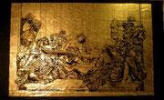 Art Deco Mural 2008, Acrylic and Gold Leaf on Canvas, Dimensions 168" w x 96" h,  Downtown Los Angeles California USA