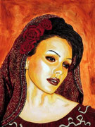 Rose Madonna ©2010, Acrylic on Canvas, Dimensions 18" w x 24" h, Private Collector