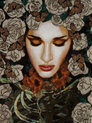 Lady of the Butterflies ©2010, Acrylic on Canvas, Dimensions 18" w x 24" h, Private Collector