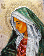  Guadalupe Madonna ©2015, Acrylic on Canvas, Dimensions 16" w x 20" h, Private Collector