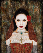 Novia Roja ©2011, Acrylic on Canvas, Dimensions 24" w x 30" h, Private Collector