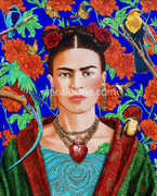 Frida: In the Garden of Memories ©2024, Dimensions: 16" w  x 20" h, Acrylic on Canvas, Private Collector