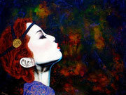 The Kiss ©2012, Acrylic on Canvas, Dimensions 24" w x 18" h, Private Collector, Los Angeles  CA USA Asian Pacific Islander American Hertiage Month Calendar and  Cultural Book