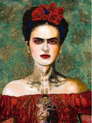 Frida P/V ©2008, Acrylic on Canvas, Dimensions 20" w x 25" h, Private Collector
