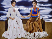 The Two Frida © 2022, Dimensions: 30" h x 40" w, Acrylic on Canvas, Private Collector