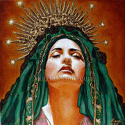 Our Lady of Graces ©2017, Acrylic on Canvas, Dimensions 10" w x 10" h, Private Collector