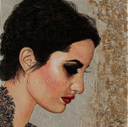 Little Payer ©2011, Acrylic on Canvas, Dimensions 10" w x 10" h, Private Collector