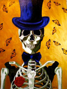 El Catrin ©2010, Acrylic on Wood, Dimensions 18" w x 24" h, Private Collector