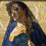 Our Lady of Solitude © 2019,  Acrylic on Wood, Dimensions 12" h x 12" w, Private Collector