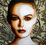 Femme Fatale: La Catrina II ©2009, Acrylic on Canvas, Dimensions 6" w x 6" h, Private Collector