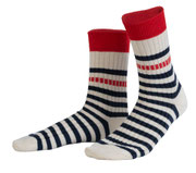 Sokken Maris in 98% bio-katoen met 2% elastaan, marineblauw/naturel, Living Crafts, beschikbaar in de maten 35-38, 39-42 en 43-46, prijs: 8,99 €