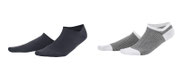 Sneakersokken Abby in 98% bio-katoen met 2% elastaan, per 2 paar verpakt, marineblauw en wit/marineblauw gestreept, Living Crafts, beschikbaar in de maten 35-38 en 39-42, prijs: 11,99 €