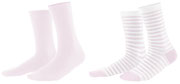 Sokken Alexis in 98% bio-katoen met 2% elastaan, per 2 paar verpakt, roze/wit met stippen en gestreept, Living Crafts, beschikbaar in de maten 35-38 en 39-42, prijs: 14,99 €