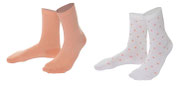 Sokken Bettina in 98% bio-katoen met 2% elastaan, per 2 paar verpakt, aardbeiroom, Living Crafts, beschikbaar in de maten 35-38 en 39-42, prijs: 14,99 €