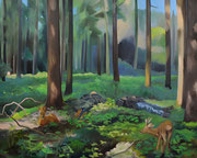 Das Vermächtnis des Waldes, 2022, Öl auf Leinen, 80 x 100 cm