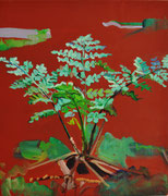 Farn, 2024, Öl auf Leinen, 50x43 cm
