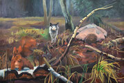 Niddhöggr´s message, 2023, oil on linen, 80 x 120 cm