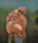 Nusskönig, 2021, Öl auf Leinen, 40 x 35 cm