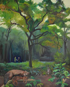 Heimatbaum II, 2023, Öl auf Leinen, 100 x 80 cm