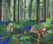Visite ma Tente I, 2024, Öl auf Leinen, 100x120 cm
