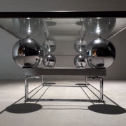 Italian Steel-Chrome Coffee Table, 1960s PN.Modern