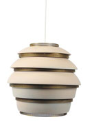 Alvar Aalto A331 Pendant Light for Artek Helsinki - Aalto riippuvalaisin A331 "Mehiläispesä", valkoinen - messinki  pnmodern