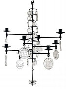 ERIK HOGLUND Chandelier for Kosta-Boda, Sweden 1960s  pnmodern