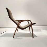  Yngve Ekström  Armchair "Lamino"  Bent Moulded Plywood, Walnut, Leather  Sweden, 1950s - PN.Modern pnmodern