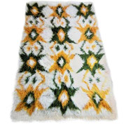 Turkish Anatolian "Filiki Tulu" Angora Mohar Rug, 1960s