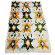 Turkish Anatolian "Filiki Tulu" Angora Mohar Rug, 1960s