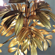Hans Kögl Gilded Metal Palm-Leaf Chandelier, W. Germany. 1970