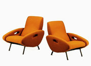 MARCO ZANUSO Club Chairs, ITALY 1948-49 (pair)  pnmodern