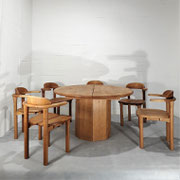 Team 7 Brutalist Dining Set in Massive Oak, Austria, 1980s PN.Modern pnmodern