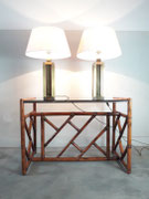Italian Bamboo Console 1960s  pnmodern.com