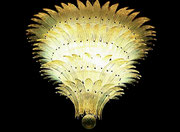 BAROVIER & TOSO Large Palmette Murano Glass Chandelier ITALY 1960s  pnmodern