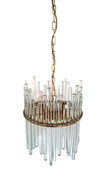 Modernist Glass Brass Chandelier by J.T. KALMAR, Austria 1965.  pnmodern