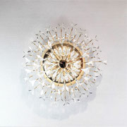 Oscar Torlasco Cristal Cut and Gold 24kr Lamp by Stilkronen, Italy, 1970 PN.Modern