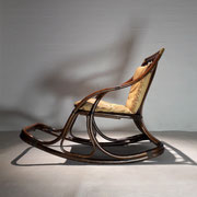 French Bamboo Brass Rocking Chair, 1970s PN.Modern pnmodern