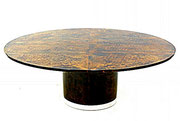 ALDO TURA full Parchment covered dinning table, Italy 1980.  pnmodern