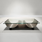  François Monnet  Sculptural Low Table for Kappa  Stainless Steel, Glass  France, 1974 - PN.Modern pnmodern