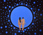 Der blaue Planet, Öl auf Leinwand 110 x 90 cm, 2017. The blue planet. 