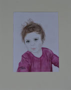 Emilia, Pastell auf Papier 40 x  50 cm inkl. Rahmen. Pastel on Paper incl. Frame.