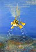 Das Fisch, Öl auf Leinwand, 80x115 cm 2014. The fish, oil on vanvas.