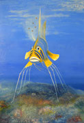 Das Fisch, Öl auf Leinwand, 80x115 cm 2014. The fish, oil on vanvas.