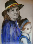 Maria von der Schulenburg, Pastell, 14x16cm.