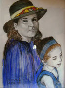 Maria von der Schulenburg, Pastell, 14x16cm.
