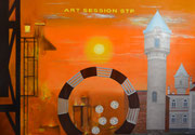 Glanzstoff STP, Öl auf Leinwand, 230 x 160 cm. 2025,  Oil on Canvas.